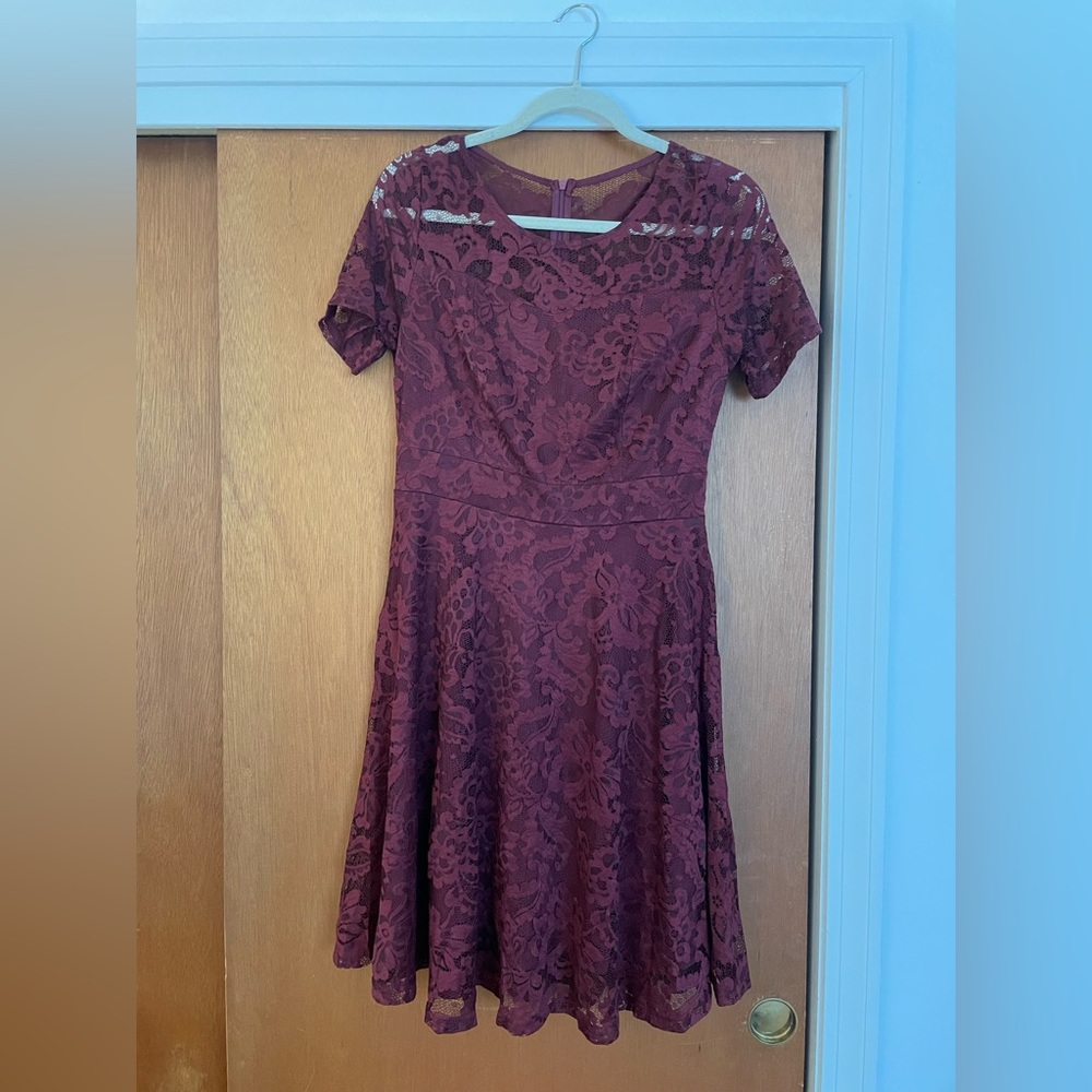 Burgundy cocktail dress